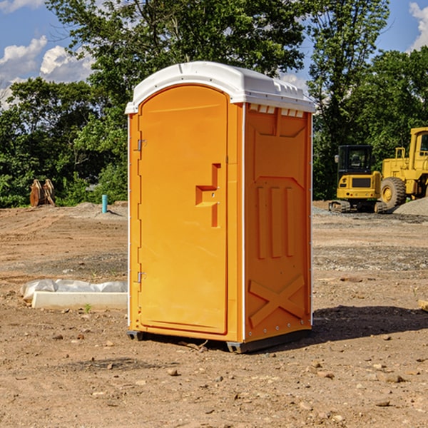 can i customize the exterior of the portable restrooms with my event logo or branding in Laramie County